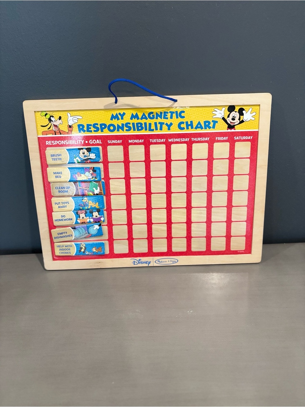Disney Mickey Responsibility Chart - Red, Yellow & Blue